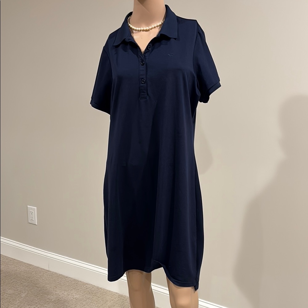 Vibrant Navy Blue Polo Dress